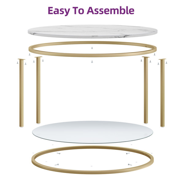 Willa Arlo Interiors Round Coffee Table Rotherham with Storage